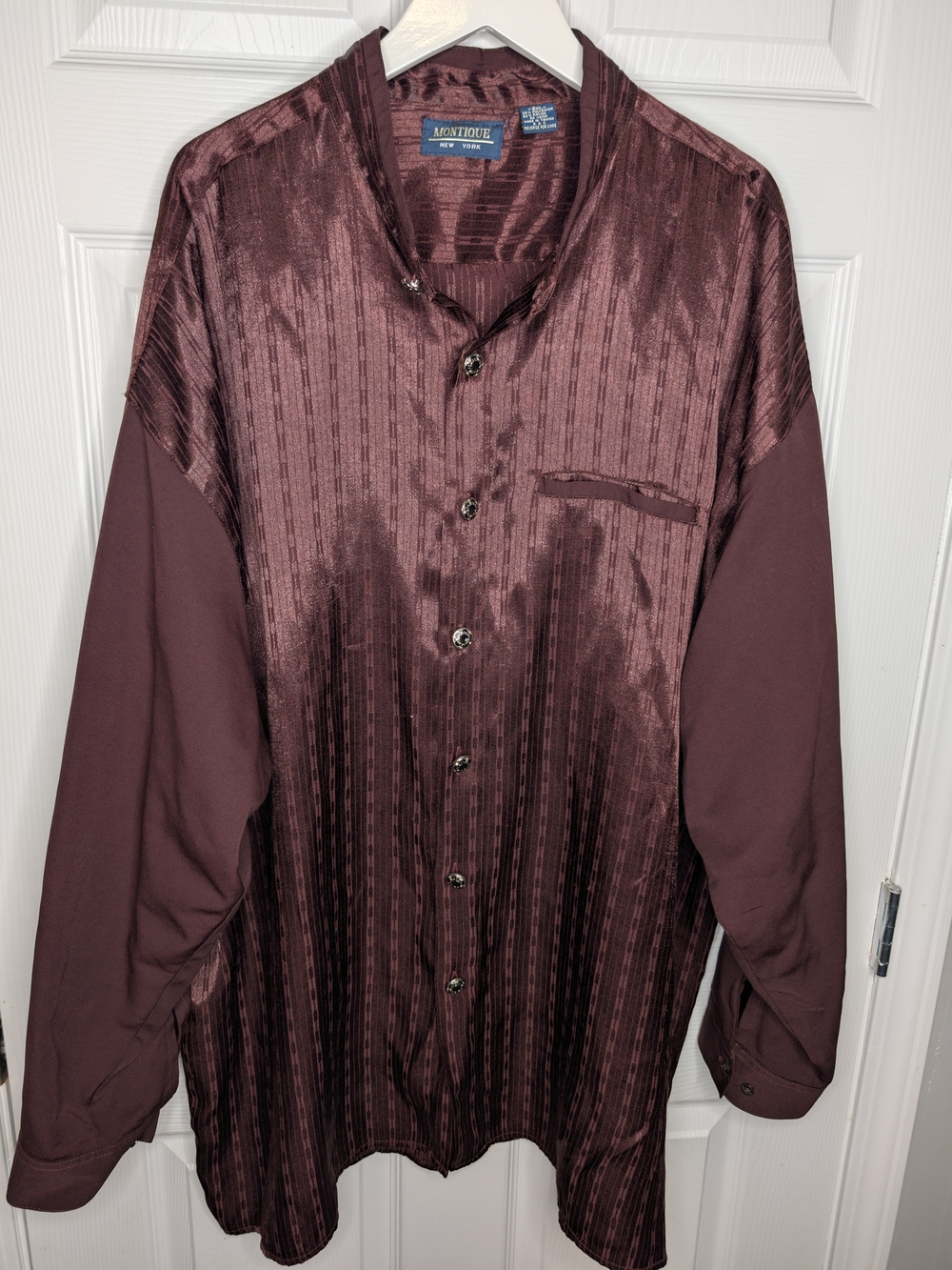 Men's Lightweight Shirt Jacket in Deep Maroon 3XL